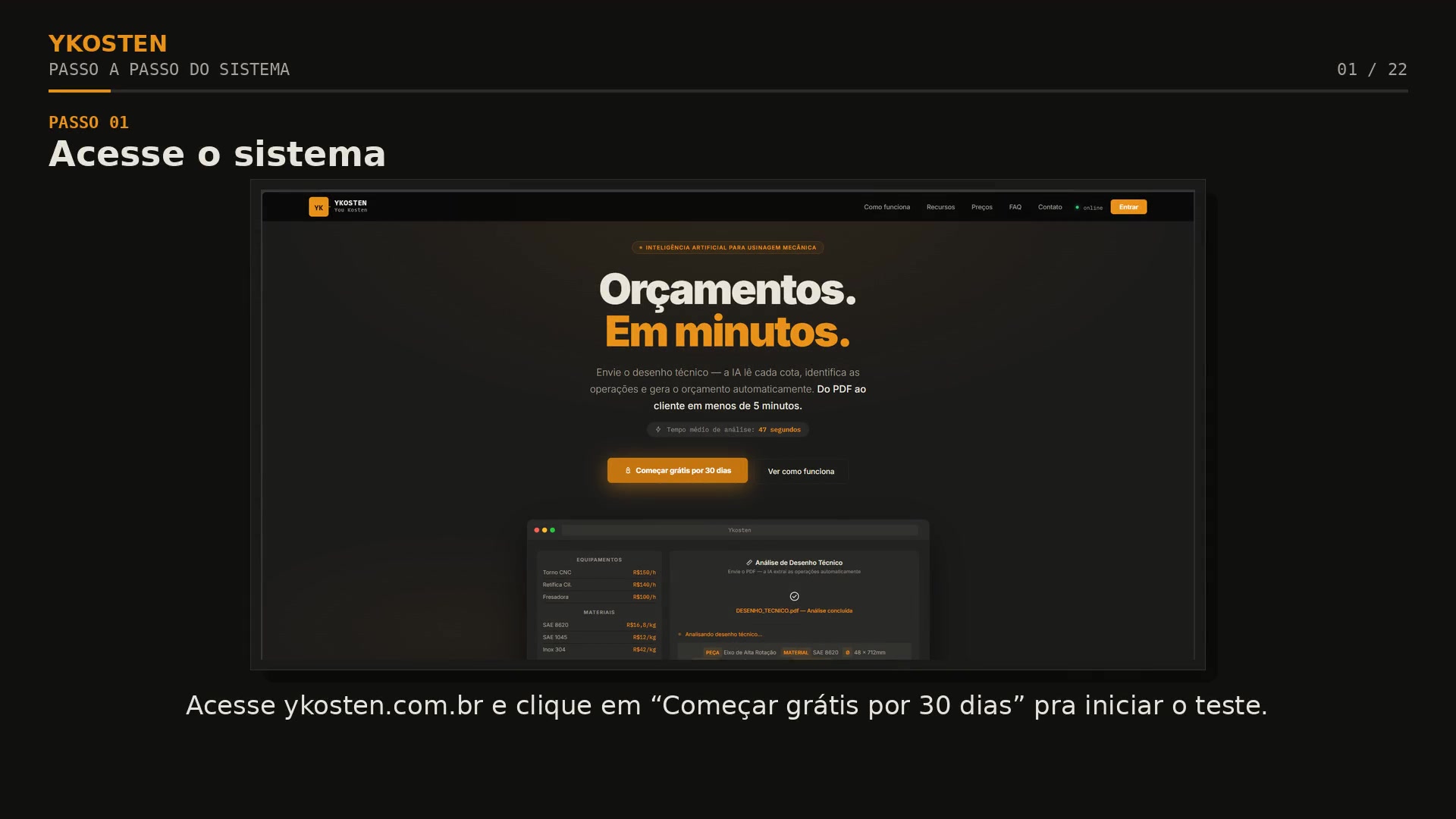 Vídeo — Passo a passo do sistema Ykosten